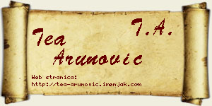 Tea Arunović vizit kartica